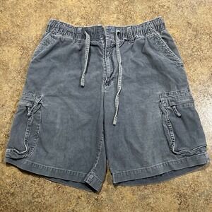 Y2k Ocean Pacific Medium (32-34) Blue Corduroy Cargo Shorts Drawstring *flaw